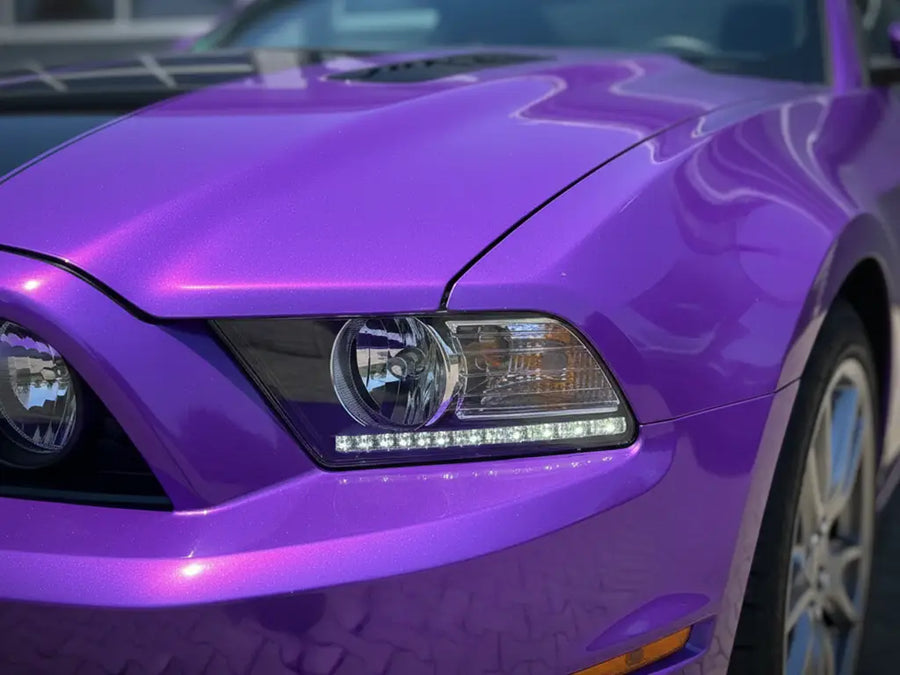 Ford Mustang wrapped in Gloss HX20000 Goddess Purple restyling film HX20V44B detail