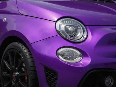 Fiat 500 Abarth wrapped in Gloss HX20000 Goddess Purple restyling film HX20V44B
