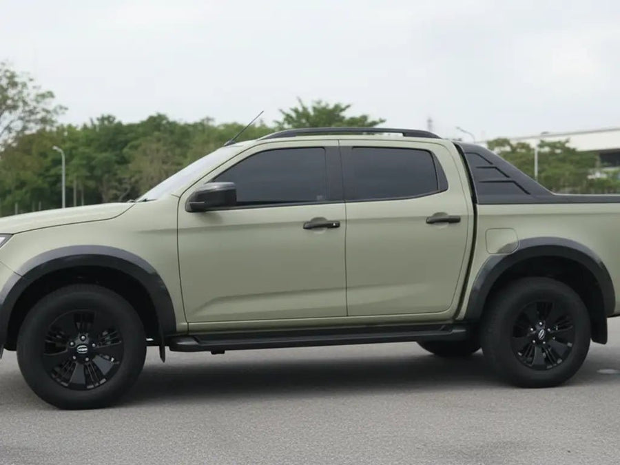 Ford Ranger wrapped in Hexis Matte HX20000 Adventure Green wrap film HX20VAVM