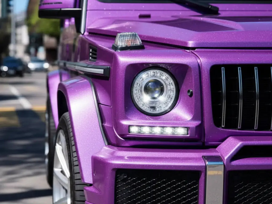 DIY Mercedes-Benz G-Class wrapped in Gloss HX20000 Byzantine Violet wrap film HX20VBYB