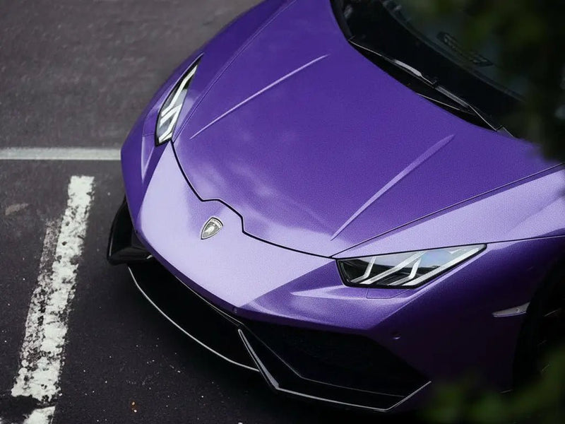 DIY Lamborghini Huracán wrapped in Gloss HX20000 Byzantine Violet restyling film HX20VBYB