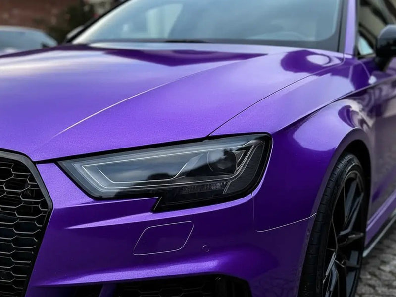 Audi A3 wrapped in Gloss HX20000 Byzantine Violet car wrap film HX20VBYB