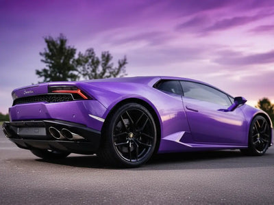 DIY Lamborghini Huracán wrapped in Gloss HX20000 Byzantine Violet automotive vinyl film HX20VBYB