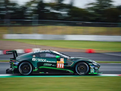Aston Martin Vantage GTE wrapped in Hexis Gloss HX20000 Scottish Green car wrap film HX20VECB
