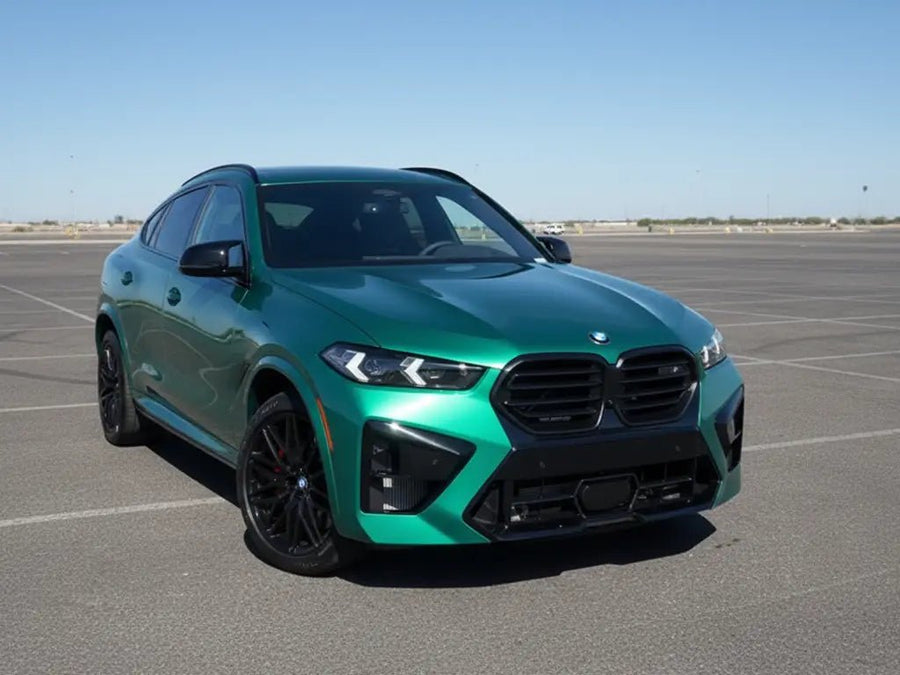 BMW X6 wrapped in Gloss HX20000 Scottish Green automotive vinyl film HX20VECB