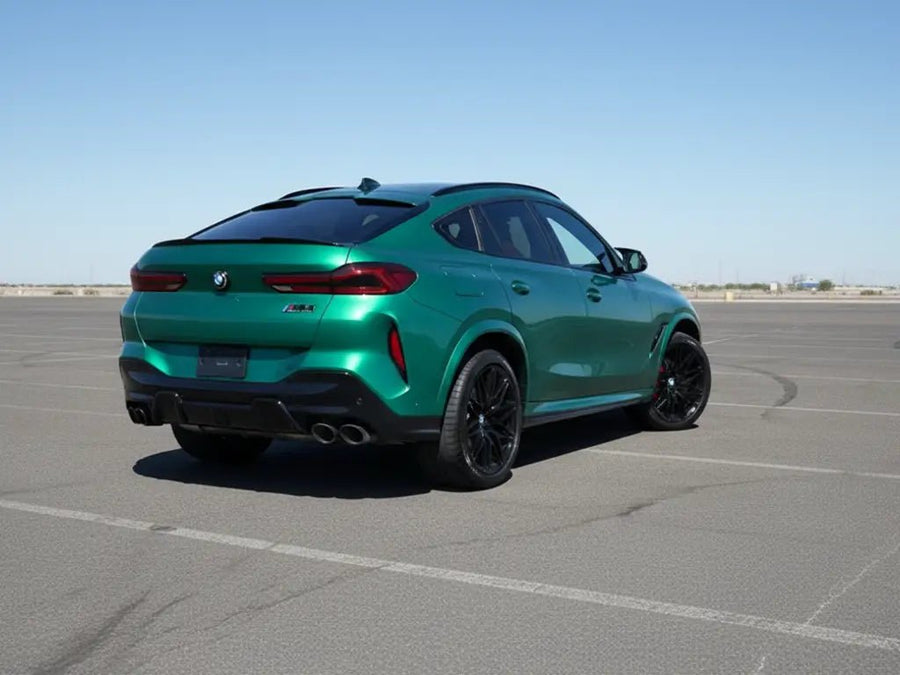 DIY BMW X6 M wrapped in Gloss HX20000 Scottish Green automotive vinyl film HX20VECB