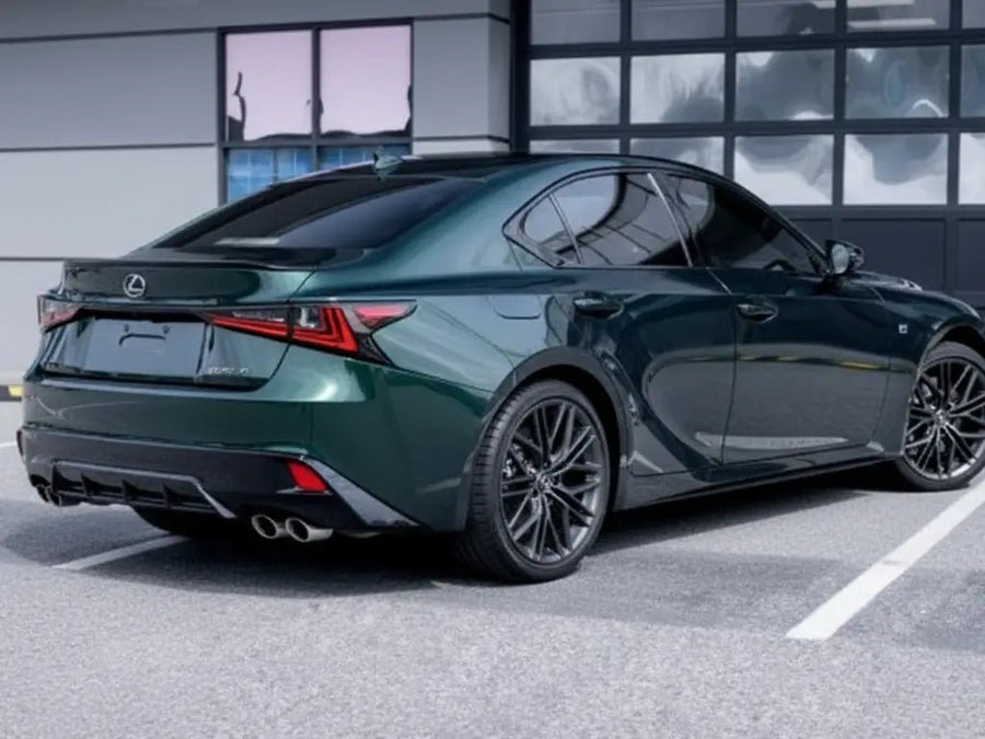 Lexus IS 350 wrapped in Hexis Gloss HX20000 Scottish Green automotive vinyl film HX20VECB