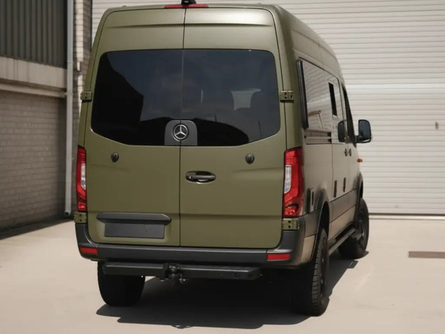 Mercedes-Benz Sprinter wrapped in Matte HX20000 Military Green vinyl wrap HX20VMIM detail