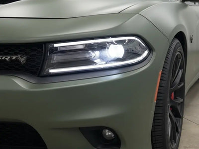 Dodge Charger SRT Hellcat wrapped in Hexis Matte HX20000 Military Green wrap film HX20VMIM