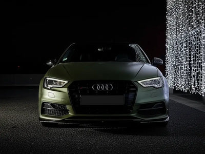 Audi S3 wrapped in Matte HX20000 Military Green vinyl wrap HX20VMIM