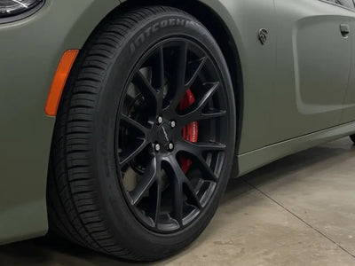 DIY Dodge Charger wrapped in Matte HX20000 Military Green automotive vinyl film HX20VMIM