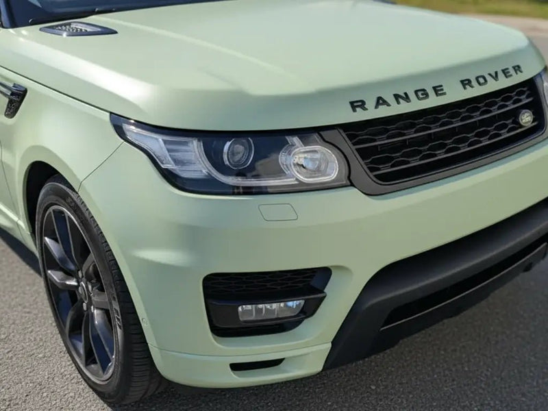 DIY Range Rover wrapped in Satin HX20000 Naiade Green automotive vinyl film HX20VNAS