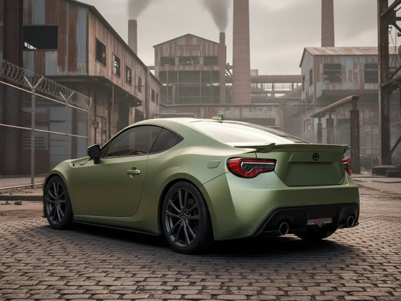 DIY Toyota 86 wrapped in Satin HX20000 Naiade Green car wrap film HX20VNAS