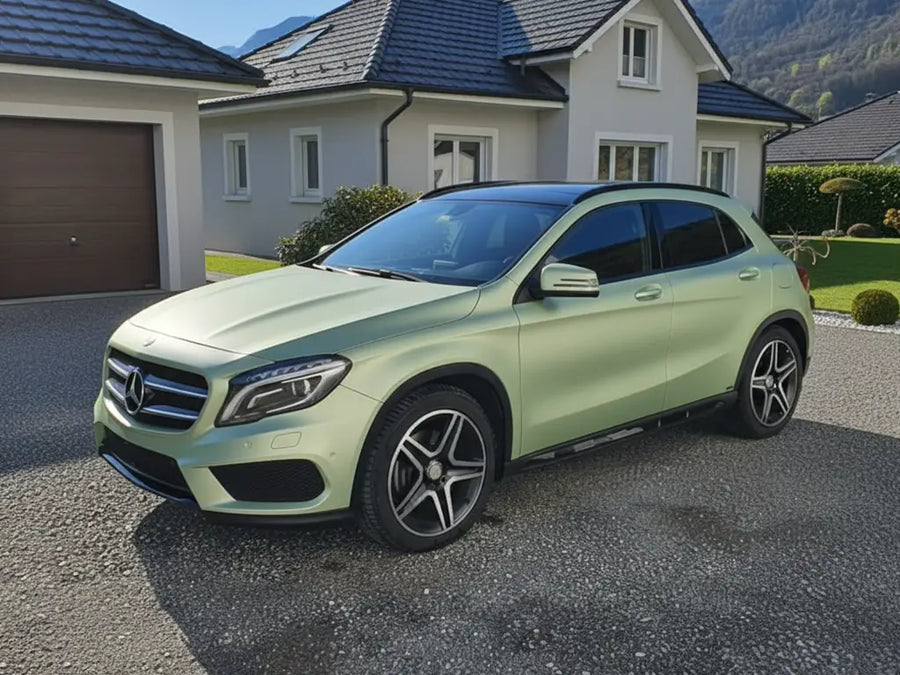 Mercedes-Benz GLA wrapped in Satin HX20000 Naiade Green wrap film HX20VNAS