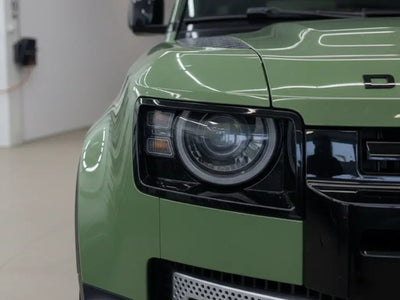Land Rover Defender wrapped in Gloss HX20000 Olive Green wrap film HX20VFAB