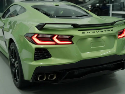 Chevrolet Corvette wrapped in Hexis Gloss HX20000 Olive Green automotive vinyl film HX20VFAB
