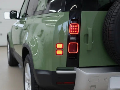 DIY Land Rover Defender wrapped in Gloss HX20000 Olive Green vinyl wrap HX20VFAB
