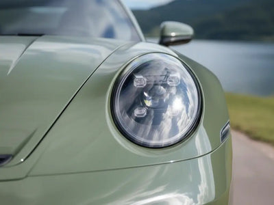 Porsche 911 wrapped in Gloss HX20000 Olive Green car wrap film HX20VFAB