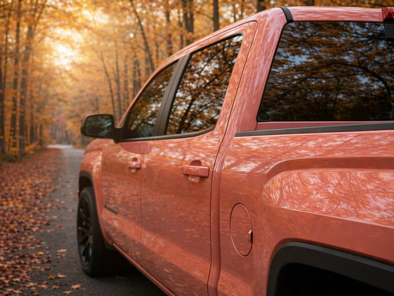 GMC Sierra wrapped in Hexis SuperGloss HXONE™ Phoenix Ocher restyling film HXONE301