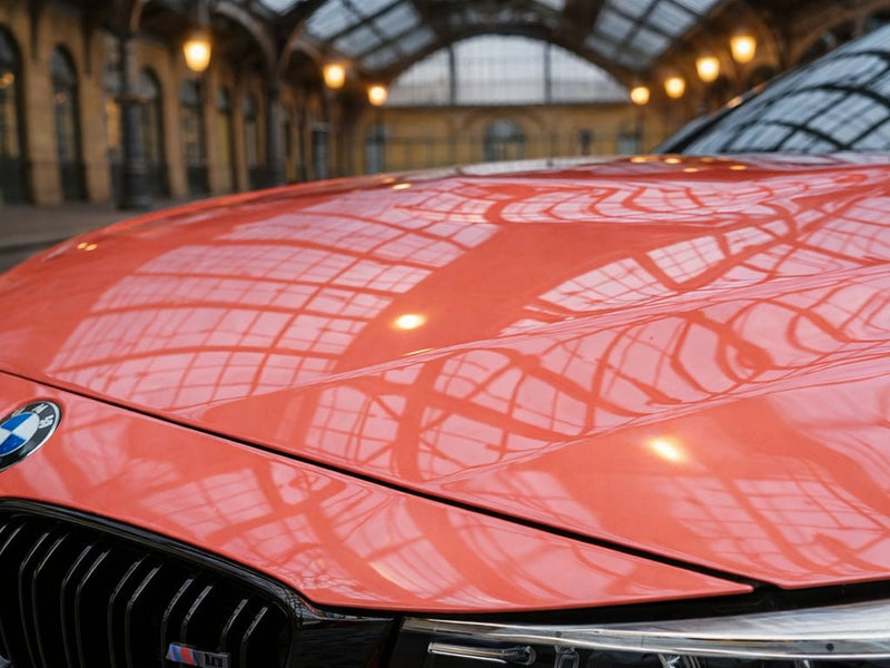 DIY BMW M4 wrapped in SuperGloss HXONE™ Phoenix Ocher car wrap film HXONE301