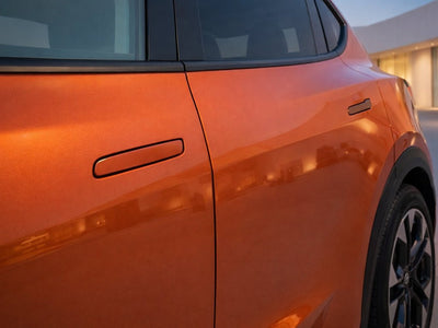 DIY Ford Mustang Mach-E wrapped in Super Gloss HXONE™ Sunrise Orange wrap film HXONE302