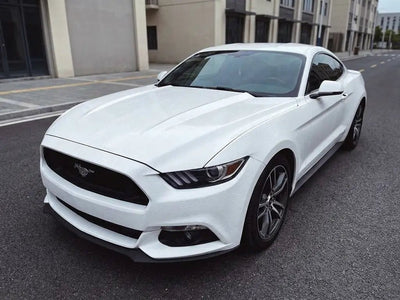 Ford Mustang wrapped in Hexis None HX30000 Glacier White Alligator Leather restyling film HX30AL003B