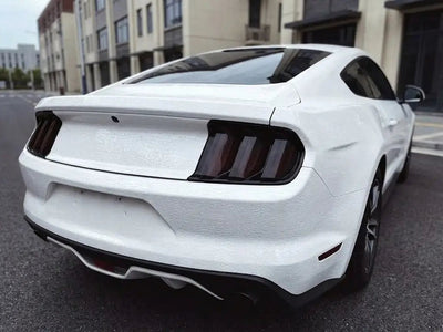Ford Mustang wrapped in None HX30000 Glacier White Alligator Leather automotive vinyl film HX30AL003B detail