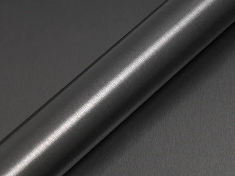 Color swatch of Hexis HX30000 Anthracite Gray Brushed Aluminum Vinyl Wrap HX30BAGANB