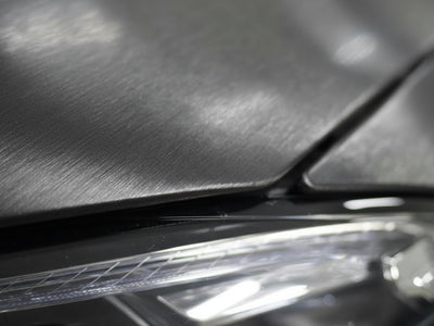 Car wrapped in Hexis Brushed HX30000 Anthracite Gray Aluminum car wrap film HX30BAGANB