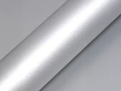 Color swatch of Hexis HX30000 Silver Brushed Aluminum Vinyl Wrap HX30BASILB