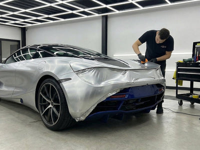 McLaren 720S wrapped in Brushed HX30000 Silver Aluminum car wrap film HX30BASILB