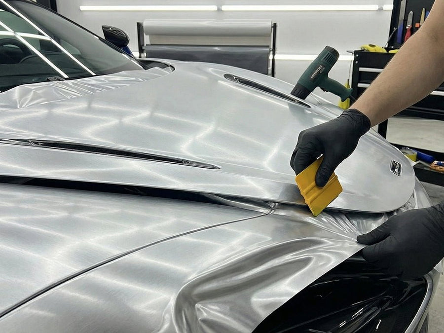 DIY Car wrapped in Brushed HX30000 Silver Aluminum wrap film HX30BASILB