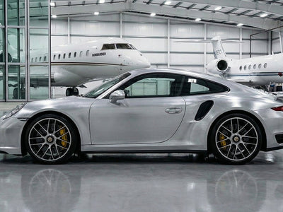 Porsche 911 Turbo wrapped in Brushed HX30000 Silver Aluminum restyling film HX30BASILB