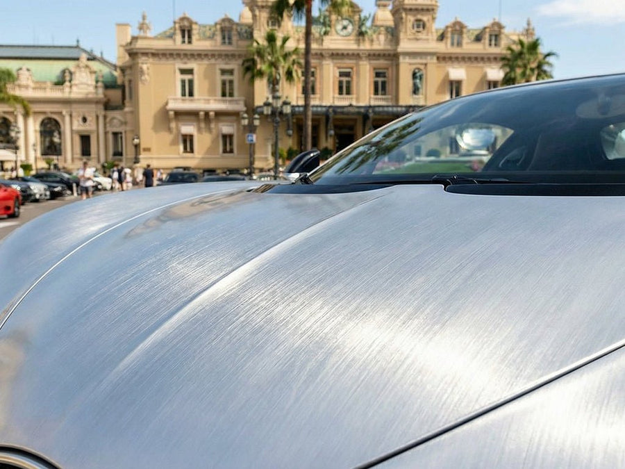 DIY Aston Martin One-77 wrapped in Brushed HX30000 Silver Aluminum automotive vinyl film HX30BASILB