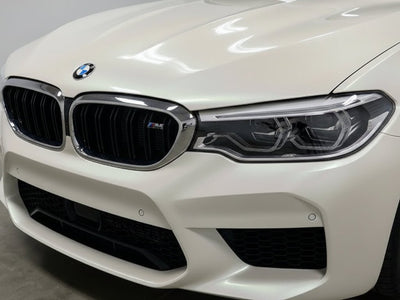 DIY BMW M5 wrapped in Gloss HX30000 Nacre White vinyl wrap HX30BNCB