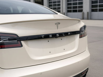 Tesla S wrapped in Gloss HX30000 Nacre White car wrap film HX30BNCB