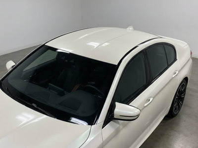 DIY BMW 5 Series wrapped in Gloss HX30000 Nacre White vinyl wrap HX30BNCB