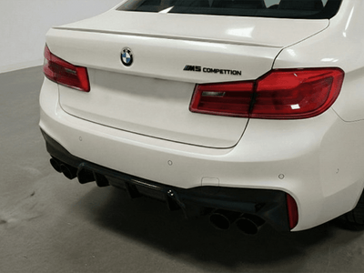 DIY BMW M5 Competition wrapped in Gloss HX30000 Nacre White car wrap film HX30BNCB