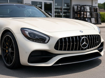 Mercedes-Benz AMG GT wrapped in Hexis Gloss HX30000 Nacre White restyling film HX30BNCB