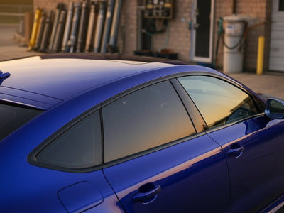 Audi A5 wrapped in Hexis Gloss HX30000 Neon Blue car wrap film HX30BNEB
