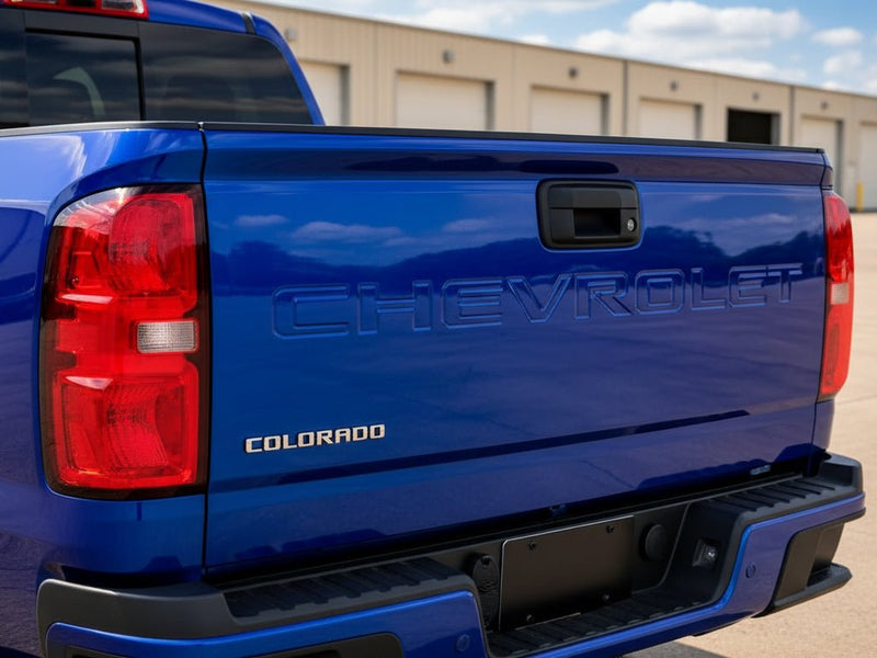 Chevrolet Colorado wrapped in Gloss HX30000 Neon Blue restyling film HX30BNEB