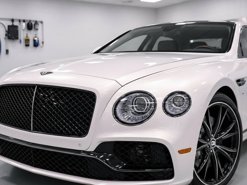 DIY Bentley Continental GT wrapped in Gloss HX30000 Pearl White Variochrome automotive vinyl film HX30BPEB