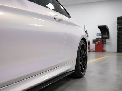 Mercedes-Benz C-Class Coupe wrapped in Hexis Gloss HX30000 Pearl White Variochrome restyling film HX30BPEB