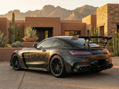 DIY Mercedes-AMG GT Black Series wrapped in Carbon Fiber HX30000 Black Forged car wrap film HX30CAF89S