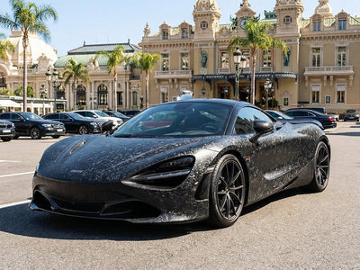 DIY McLaren 720S wrapped in Carbon Fiber HX30000 Black Forged car wrap film HX30CAF89S
