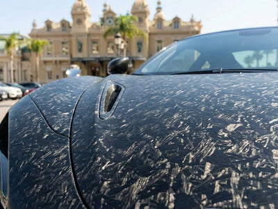 Ferrari 812 Superfast wrapped in Carbon Fiber HX30000 Black Forged automotive vinyl film HX30CAF89S