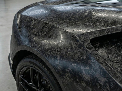 DIY Mercedes-AMG GT Black Series wrapped in Carbon Fiber HX30000 Black Forged automotive vinyl film HX30CAF89S