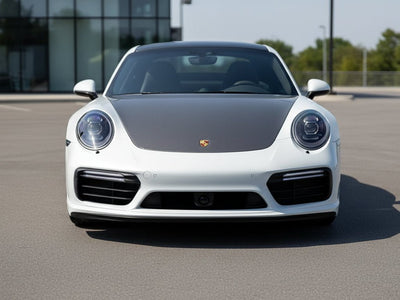 DIY Porsche 911 wrapped in Gloss HX30000 Graphite Gray Carbon Fiber automotive vinyl film HX30CAGGRB