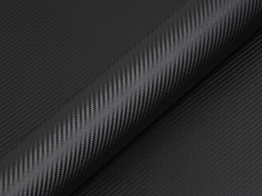 Color swatch of Hexis HX30000 Matte Raven Black Carbon Fiber Vinyl Wrap HX30CANCOB