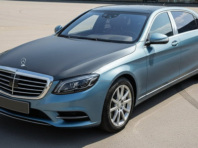 Mercedes-Benz S-Class wrapped in Matte HX30000 Raven Black Carbon Fiber wrap film HX30CANCOB